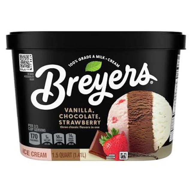 BREYERS- Neapolitan Ice Cream 48oz (Family Size).