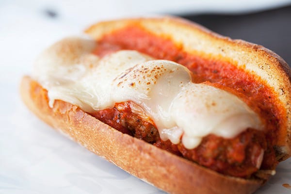 Meatball Parmigiana Sub.